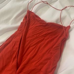 Oh Polly- Maxi Backless Bodycon Dress- Blood Orange